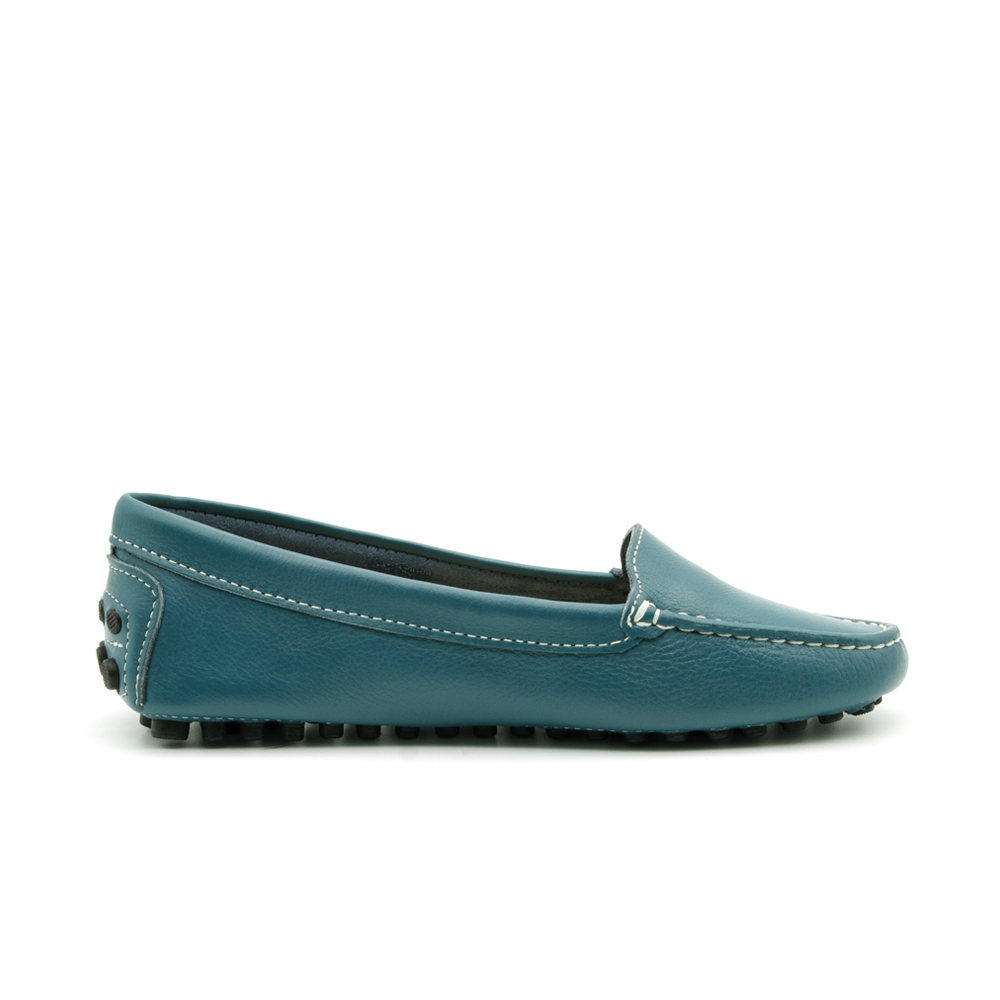 Mocassim Feminino Dot em Couro Alfa Verde Lago - 3335AL