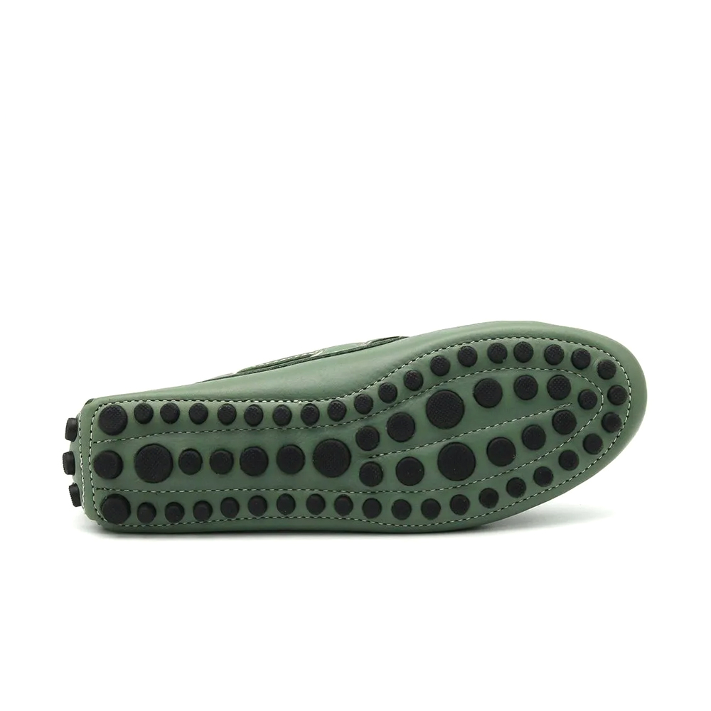 Mocassim Feminino Dot em Couro Alfa Verde Militar - 3352AM