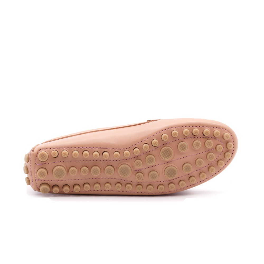 Mocassim Feminino Dot em Couro Bison Rosado - 3608BR