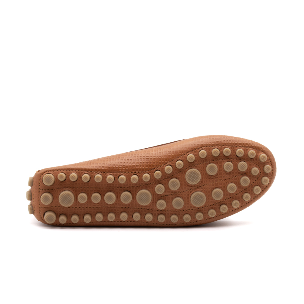 Mocassim Feminino Dot em Couro Quadros Rust - 3335PR