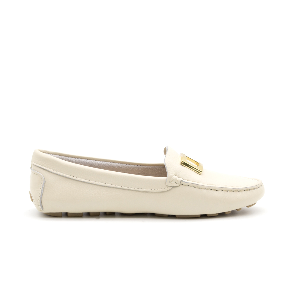 Mocassim Feminino em Couro Alfa Off White - 3608AO