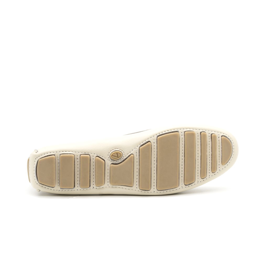 Mocassim Feminino em Couro Alfa Off White - 3608AO