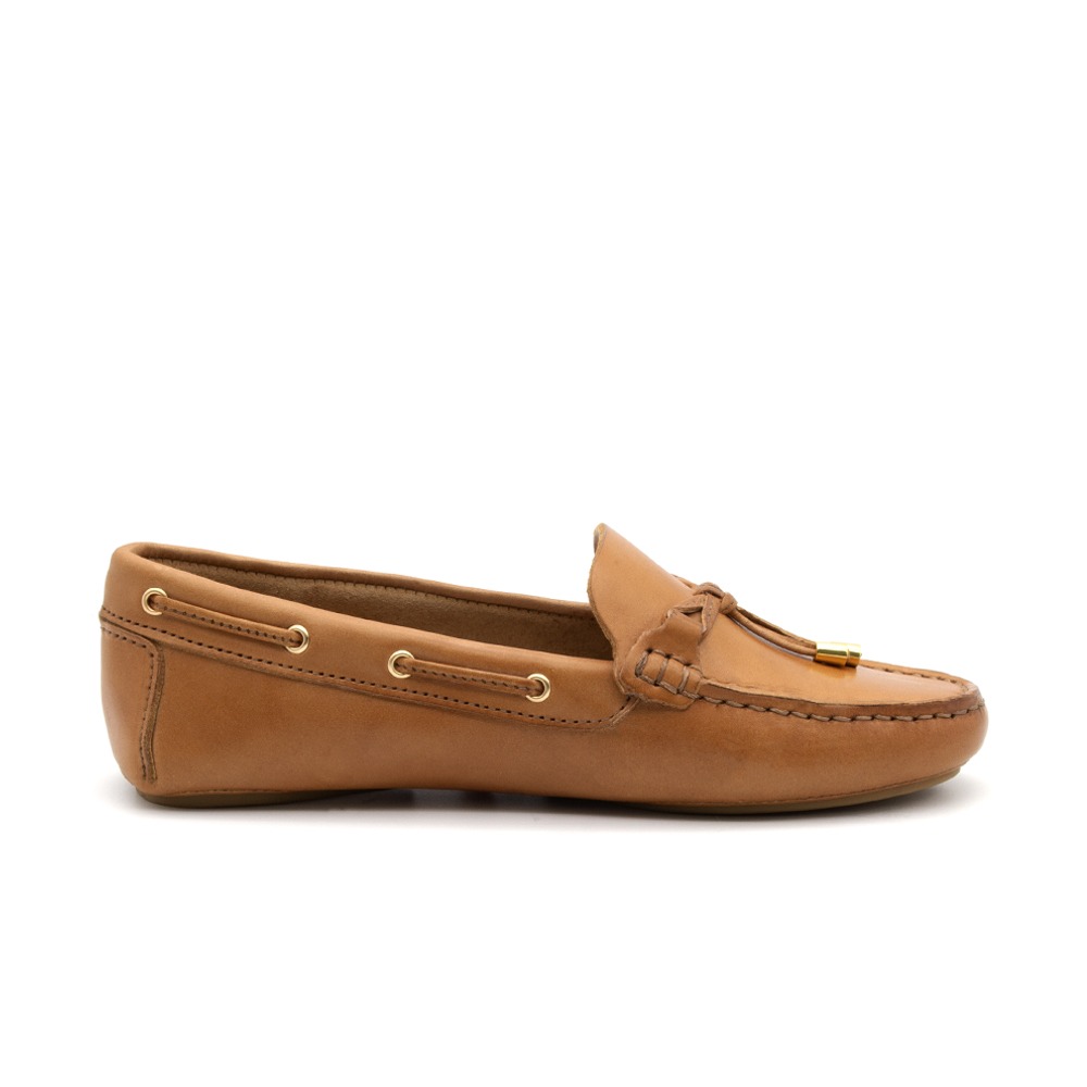 Mocassim Feminino em Couro Gales Camel - 3609GC