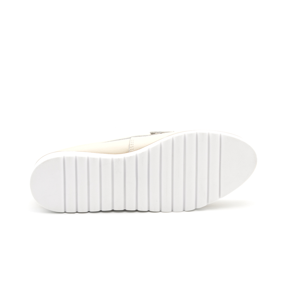 Mocassim Feminino Isa em Couro Alfa Off White - 41120AO