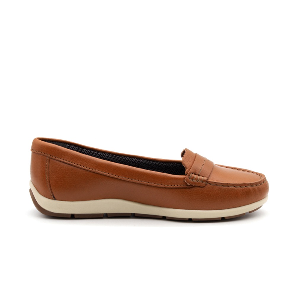 Mocassim Feminino Julia em Couro Alfa Conhaque - 47011AC