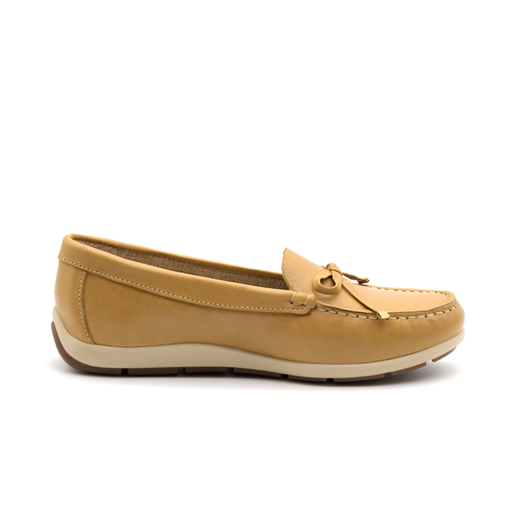 Mocassim Feminino Julia em Couro Alfa Mel - 47016AM