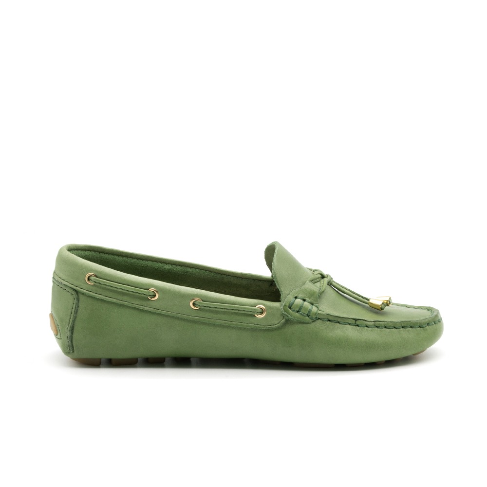 Mocassim Feminino Paris em Couro Gales Verde - 3609GV