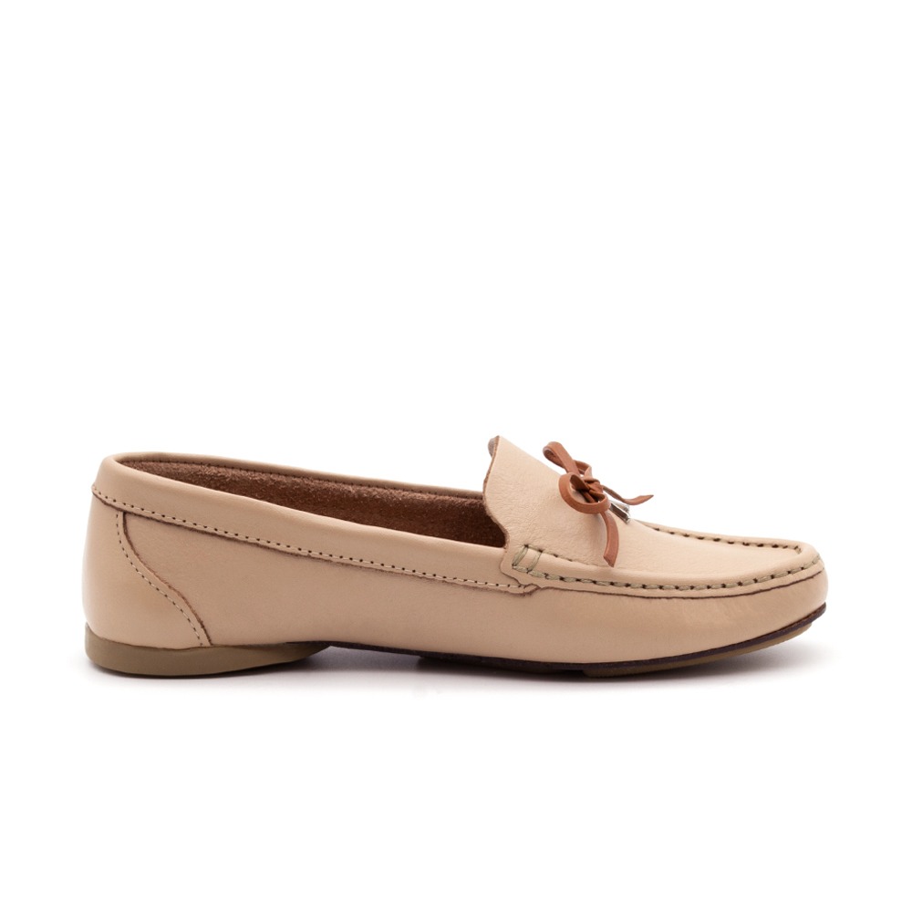 Mocassim Feminino Soleil em Couro Alfa Creme - 45002ACR