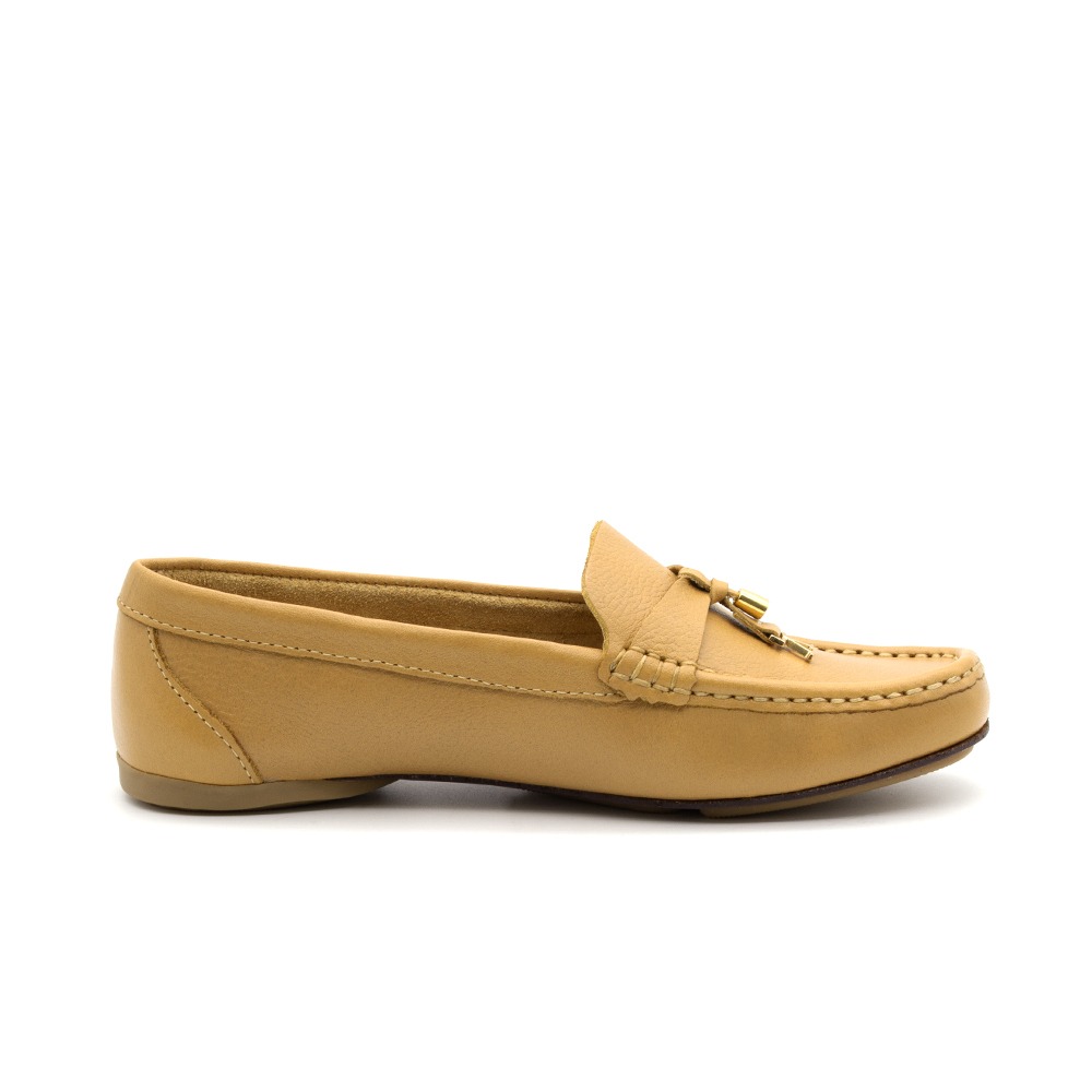 Mocassim Feminino Soleil em Couro Alfa Mel - 45015AM