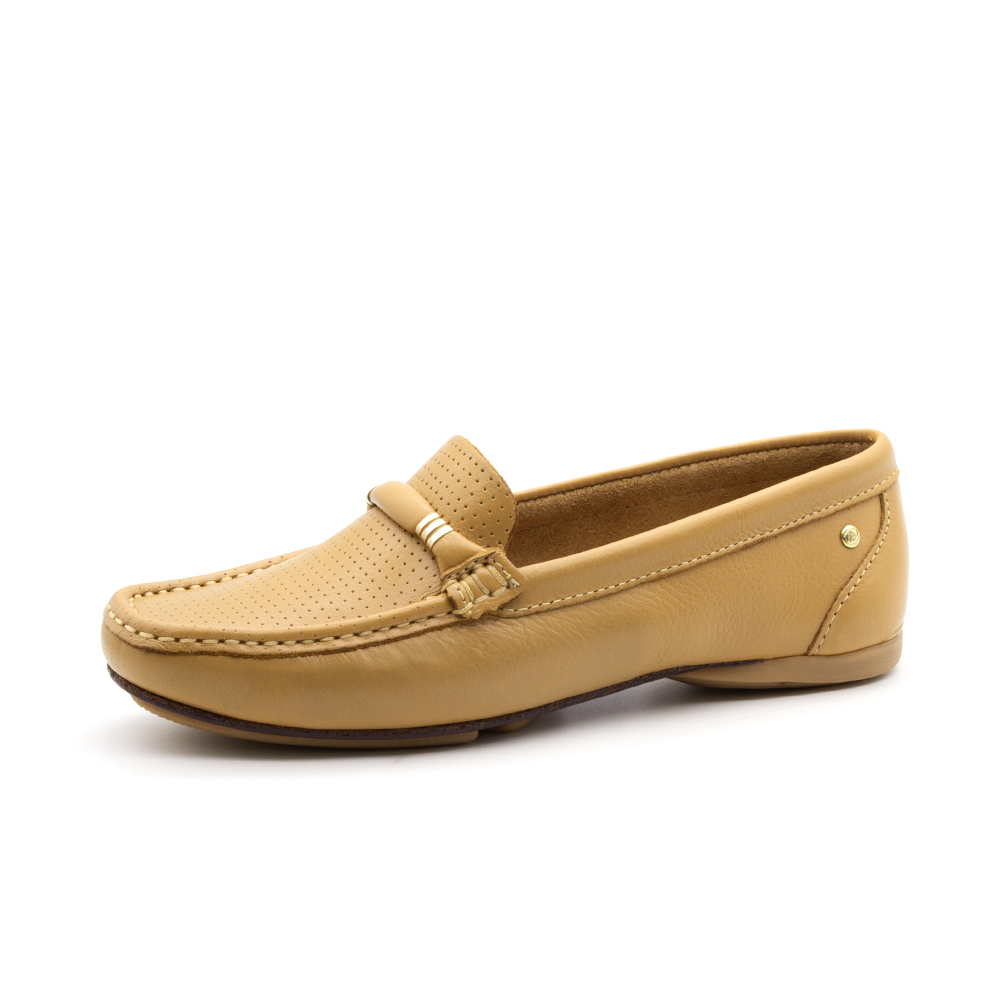 Mocassim Feminino Soleil em Couro Alfa Mel- 45016AM