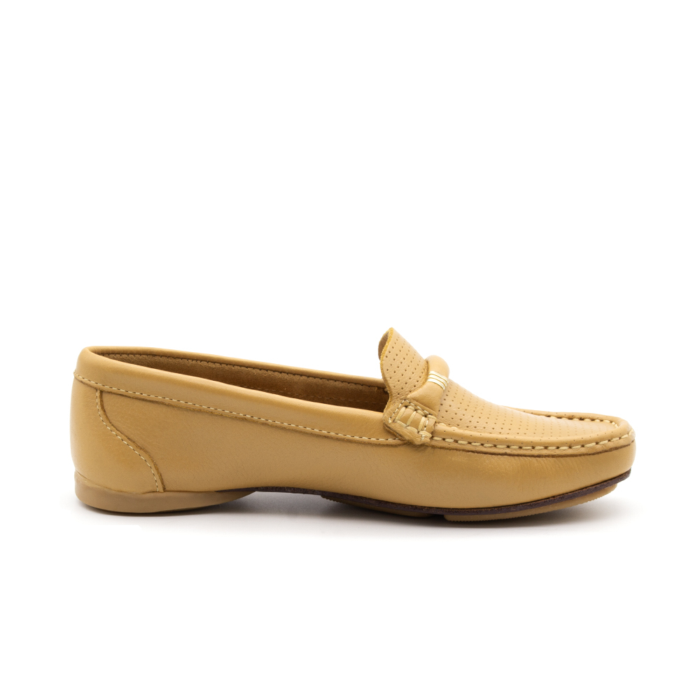 Mocassim Feminino Soleil em Couro Alfa Mel- 45016AM