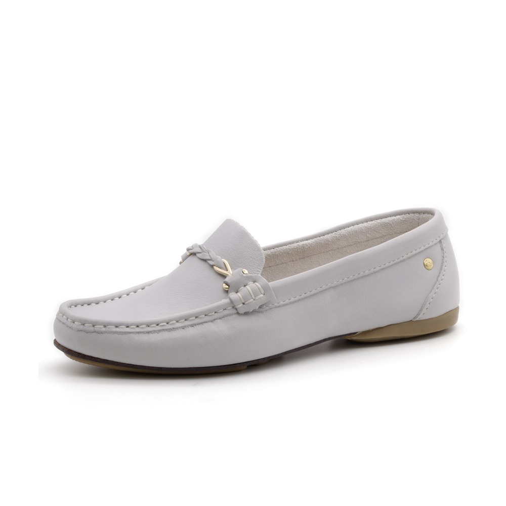 Mocassim Feminino Soleil em Couro Alfa Pale Blue - 45011AP