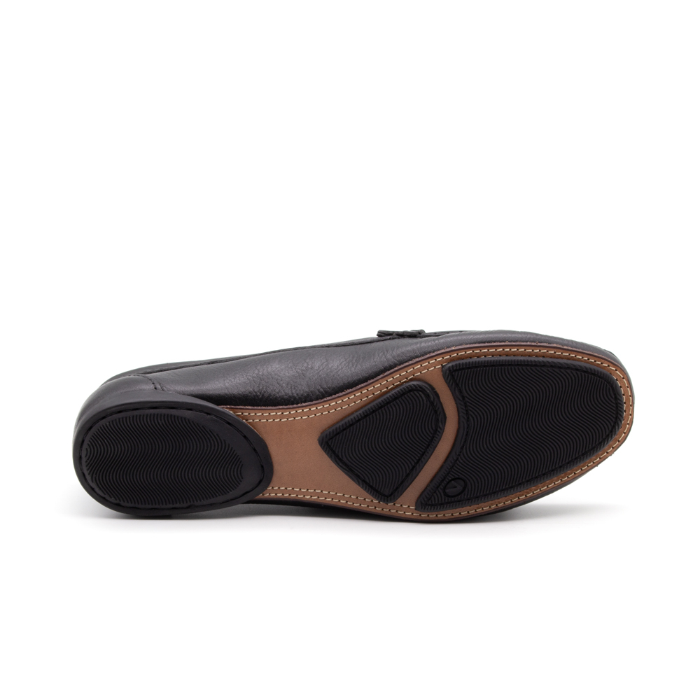 Mocassim Feminino Soleil em Couro Alfa Preto - 45012AP