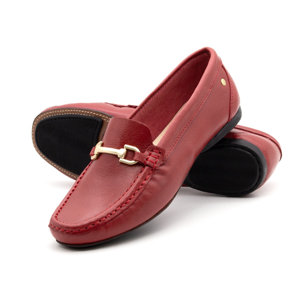 Mocassim Feminino Soleil em Couro Alfa Rubi - 45014AR