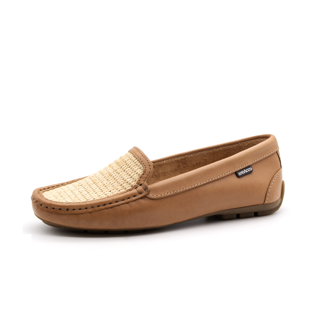 Mocassim Feminino Tropical em Couro Gales Camel - 3637GC