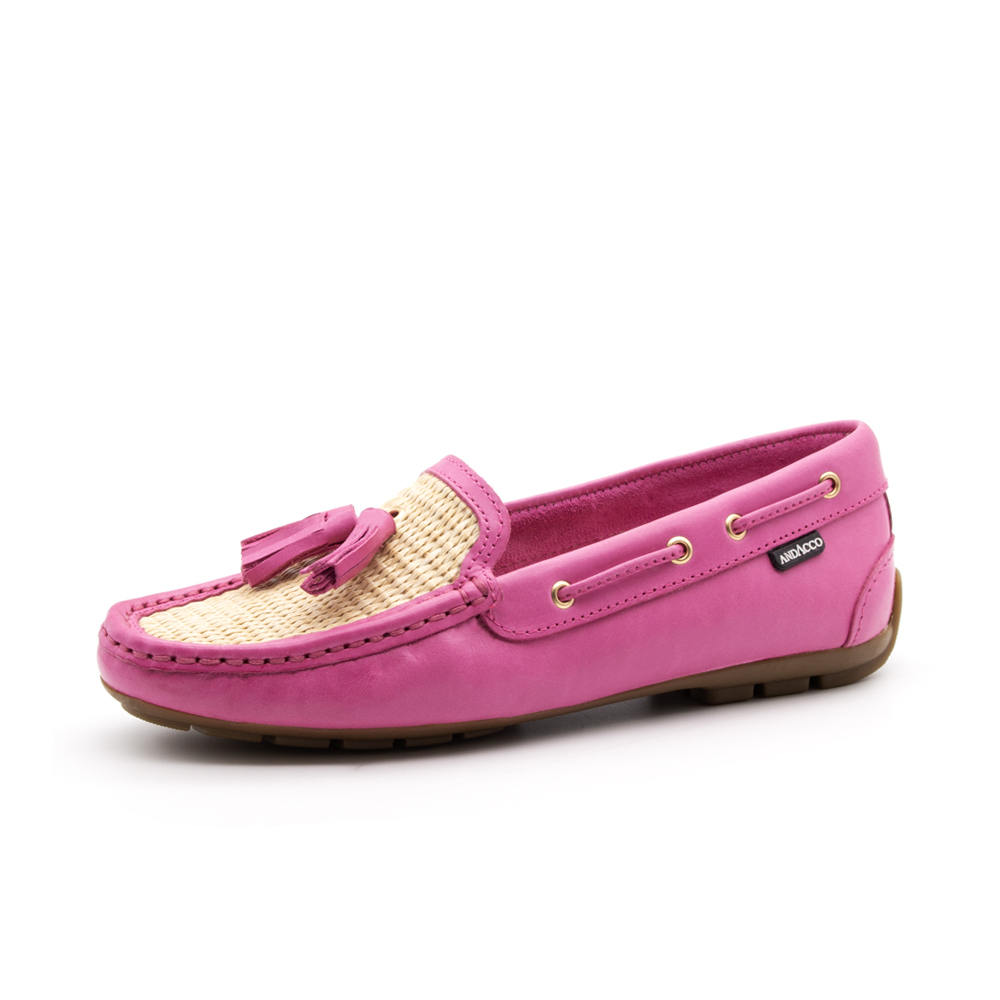 Mocassim Feminino Tropical em Couro Gales Rosa - 3638GR