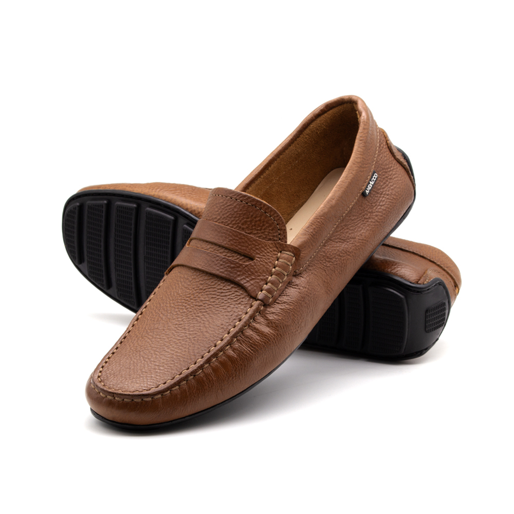 Mocassim Masculino Boss em Couro Senna Camel - 9851SC