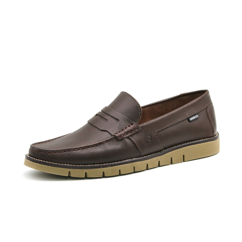 Mocassim Masculino Falcon em Couro Alfa Café - 9903AC