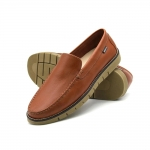 Mocassim Masculino Falcon em Couro Alfa Conhaque - 9900AC