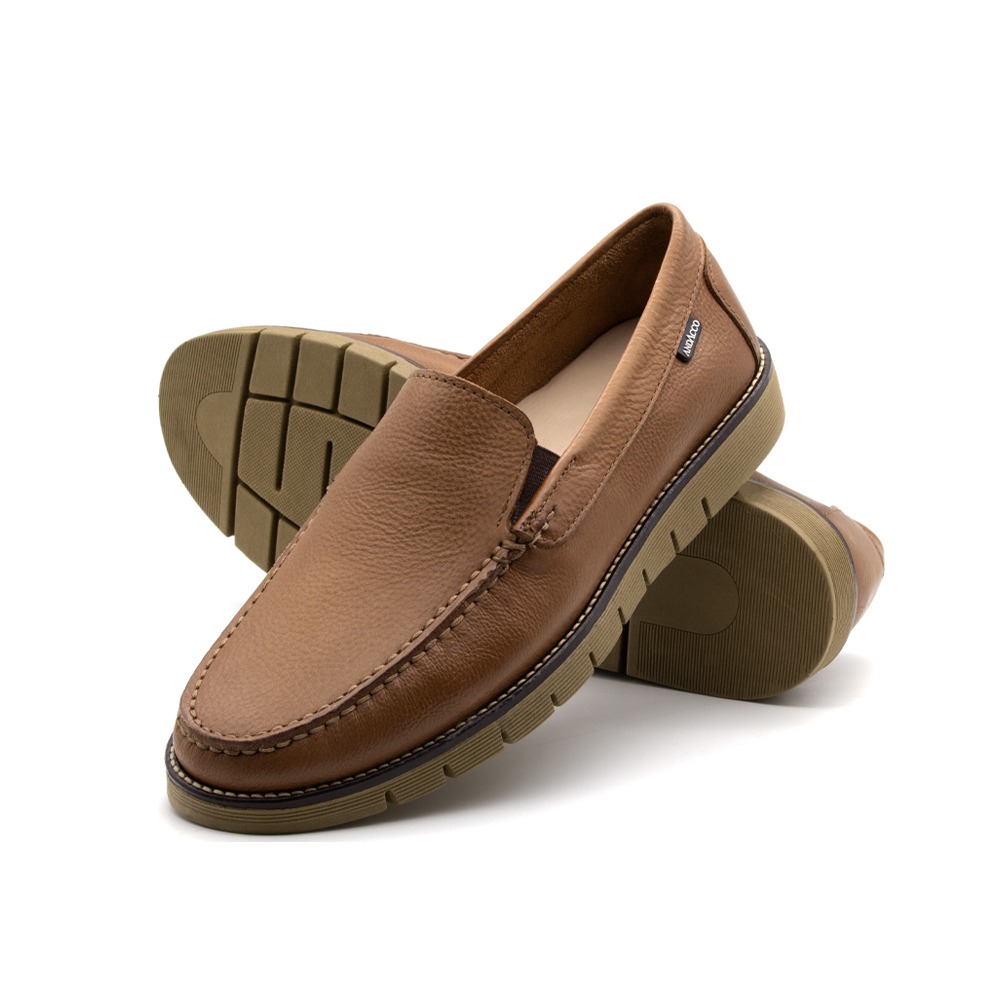 Mocassim Masculino Falcon em Couro Senna Tan - 9906ST