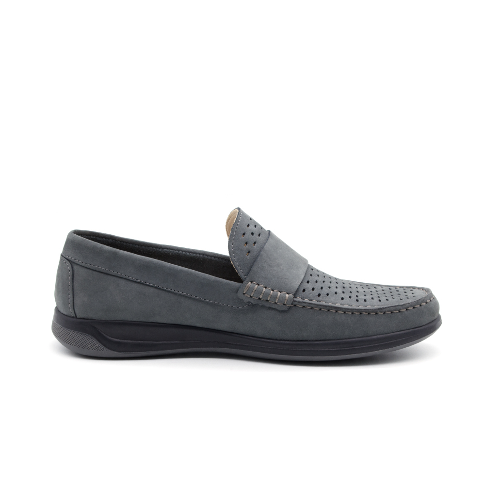 Mocassim Masculino Freetz em Couro Nobuck Cinza - 98182NC