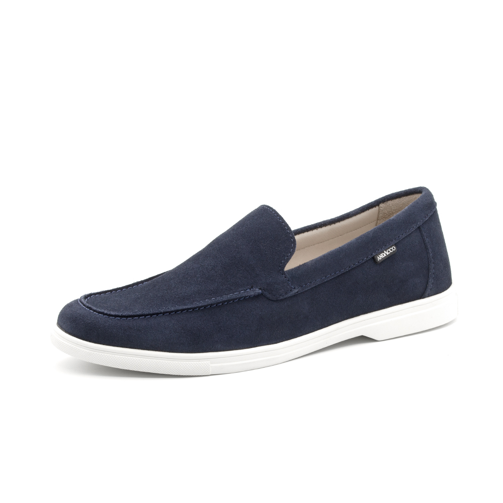 Mocassim Masculino Loafer em Couro Camurça Azul - 9650CA