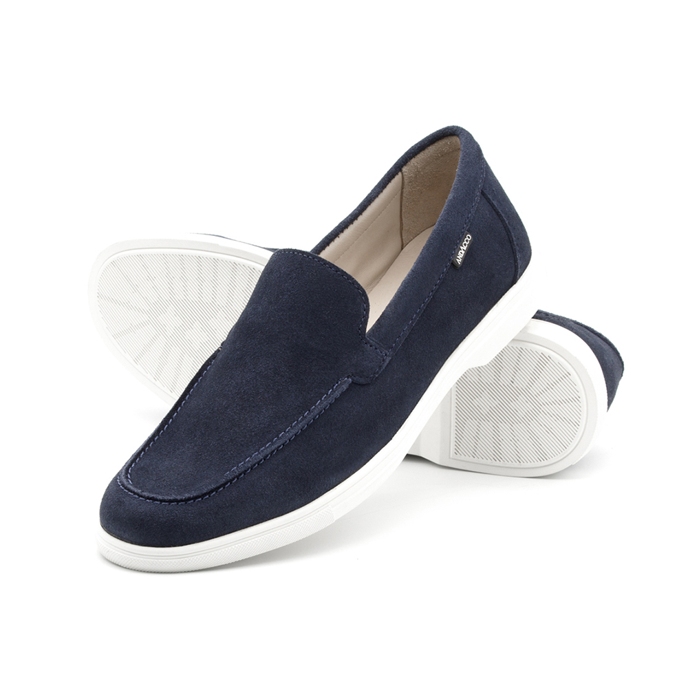 Mocassim Masculino Loafer em Couro Camurça Azul - 9650CA