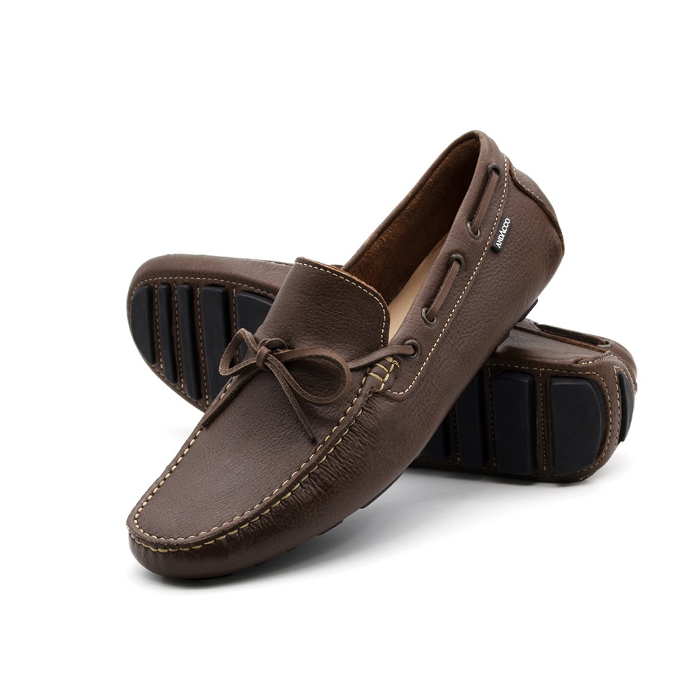 Mocassim Masculino Paris em Couro Alfa Café - 9819AC