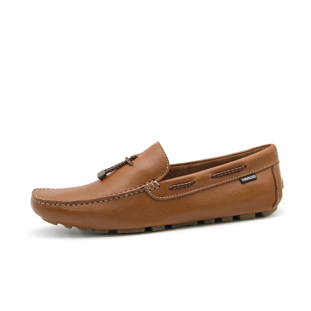 Mocassim Masculino Paris em Couro Alfa Caramelo - 98137AC