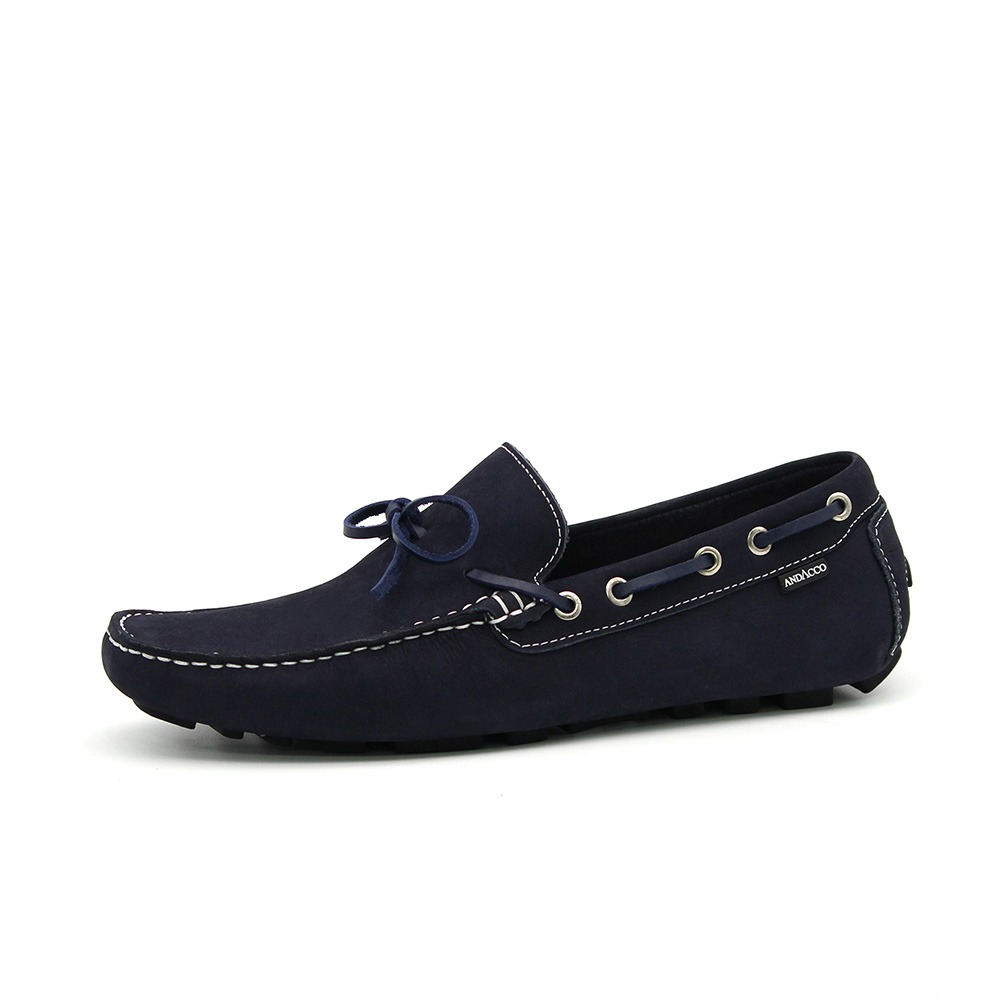 Mocassim Masculino Paris em Couro Nobuck Denim - 9819ND