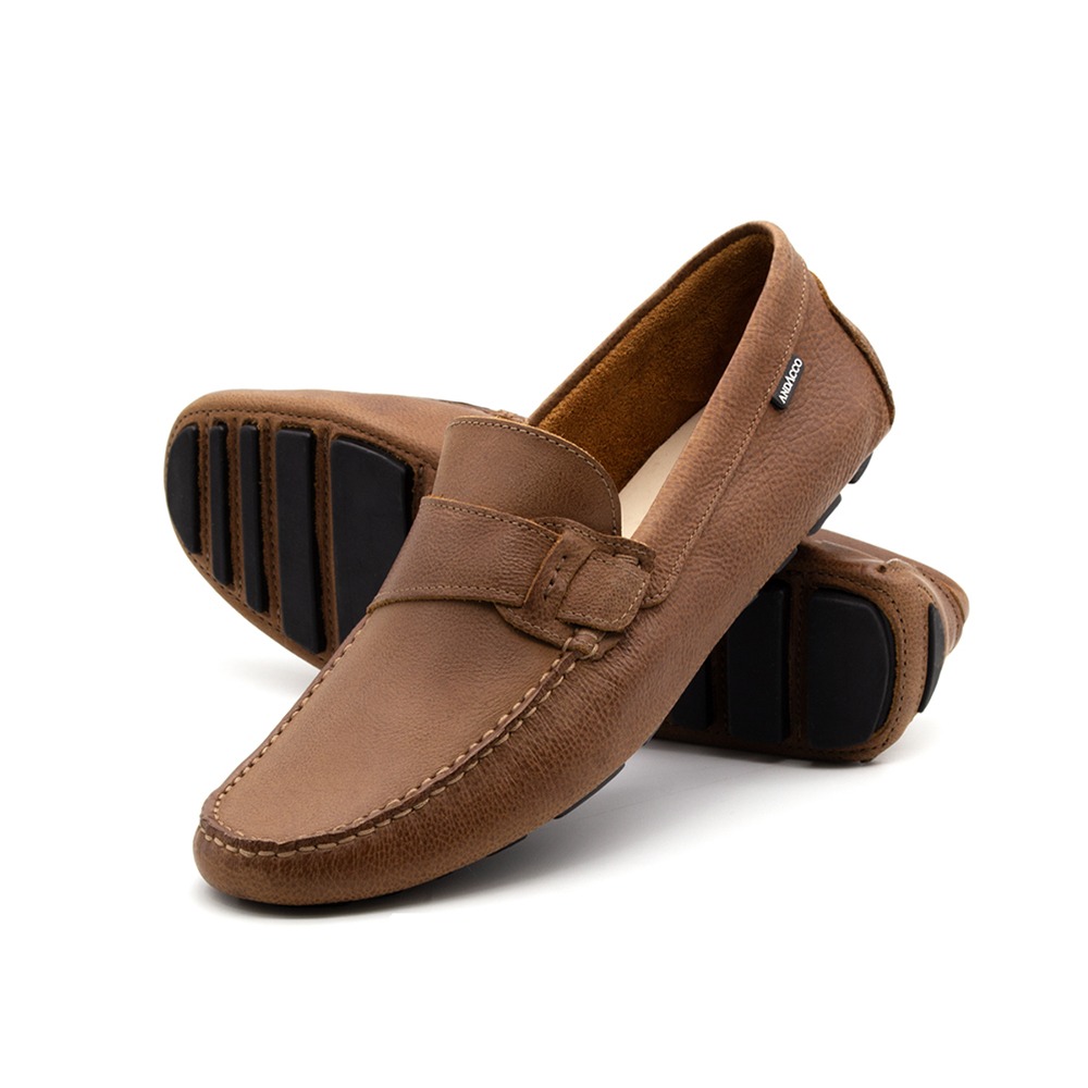 Mocassim Masculino Paris em Couro Senna Camel - 98179SC