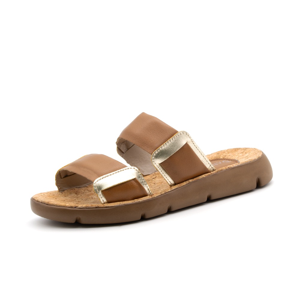 Sandália Flatform Bonnie em Couro Alfa Caramelo - 1193AC