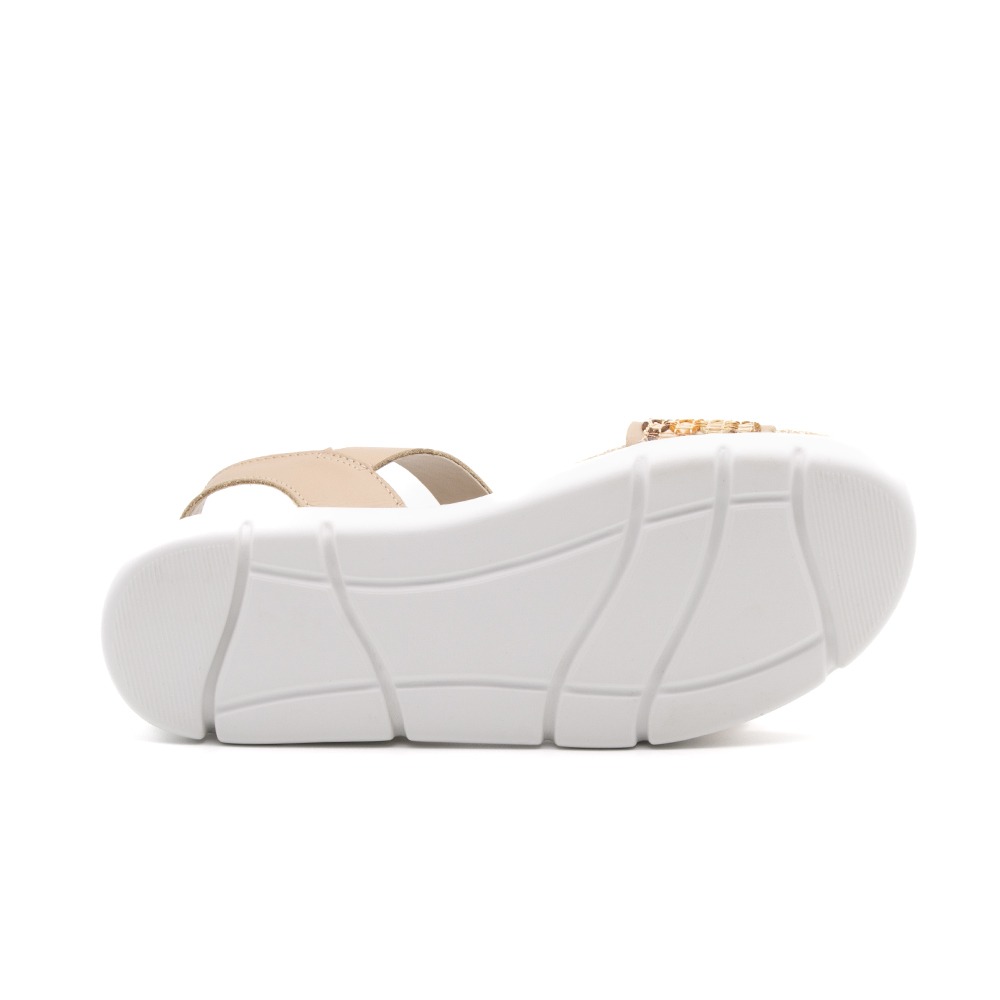 Sandália Flatform Bonnie em Couro Alfa Creme - 1199ACR