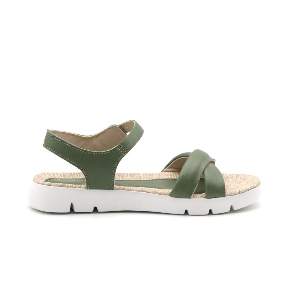 Sandália Flatform Bonnie em Couro Alfa Militar - 11100AM