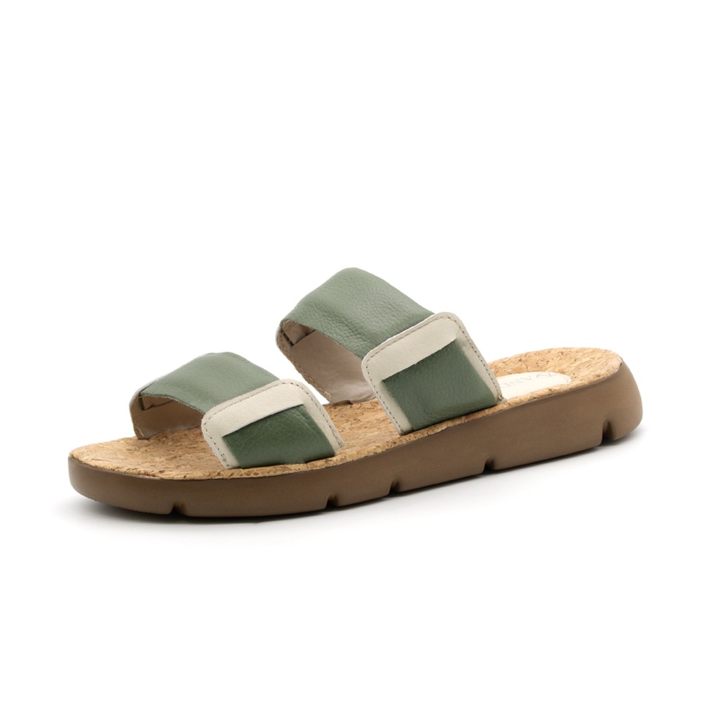 Sandália Flatform Bonnie em Couro Alfa Militar - 1193AM