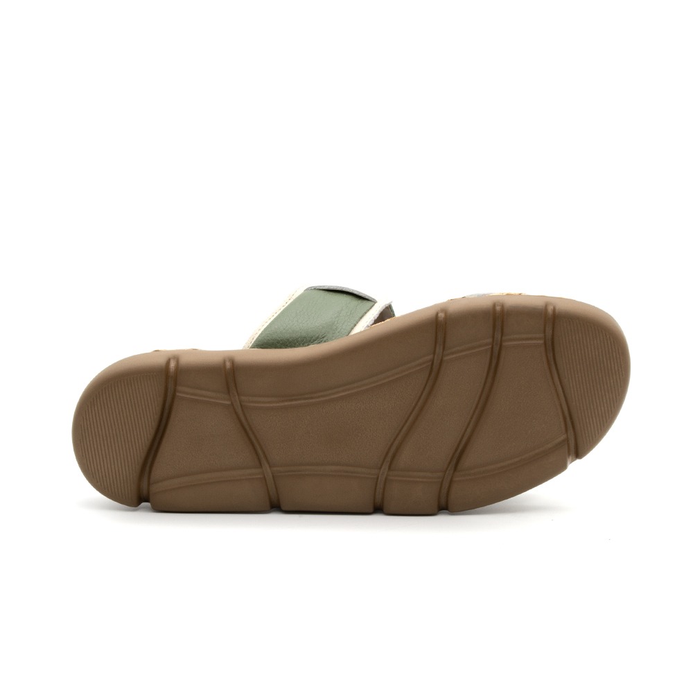 Sandália Flatform Bonnie em Couro Alfa Militar - 1193AM