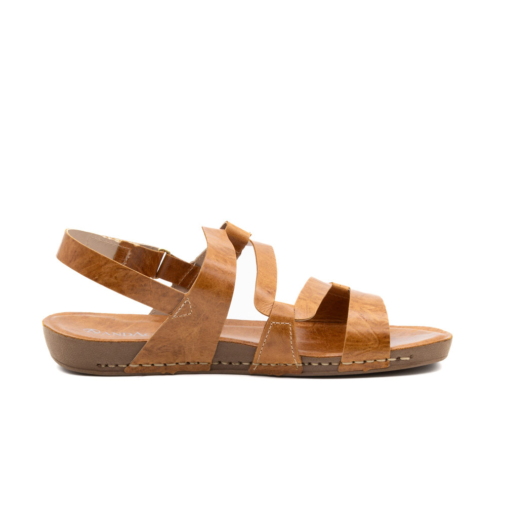 Sandália Flatform Goa em Couro Crush Caramelo - 14269CC