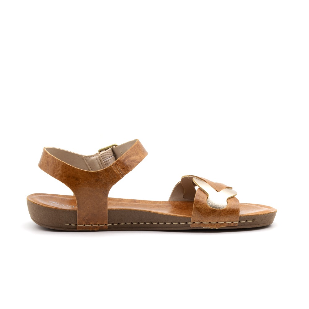 Sandália Flatform Goa em Couro Crush Caramelo - 14271CC