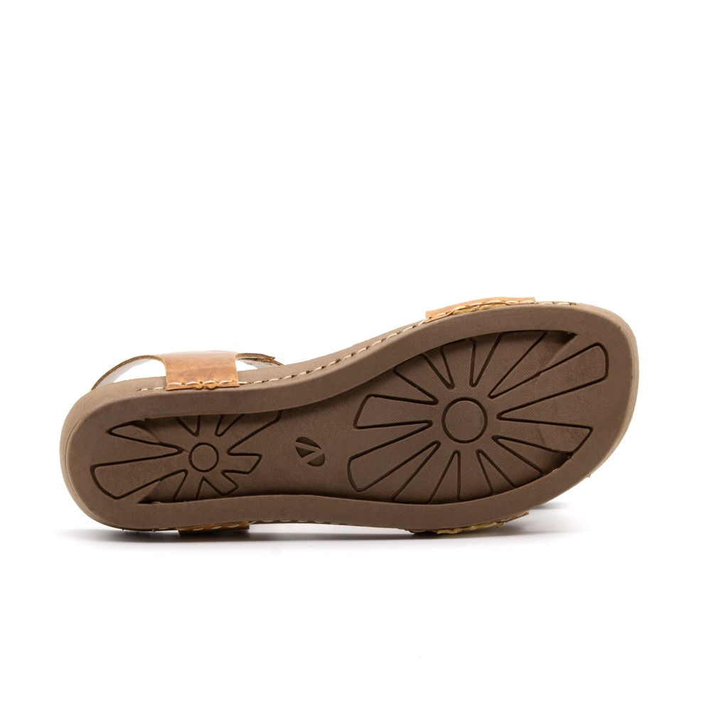 Sandália Flatform Goa em Couro Crush Caramelo - 14271CC