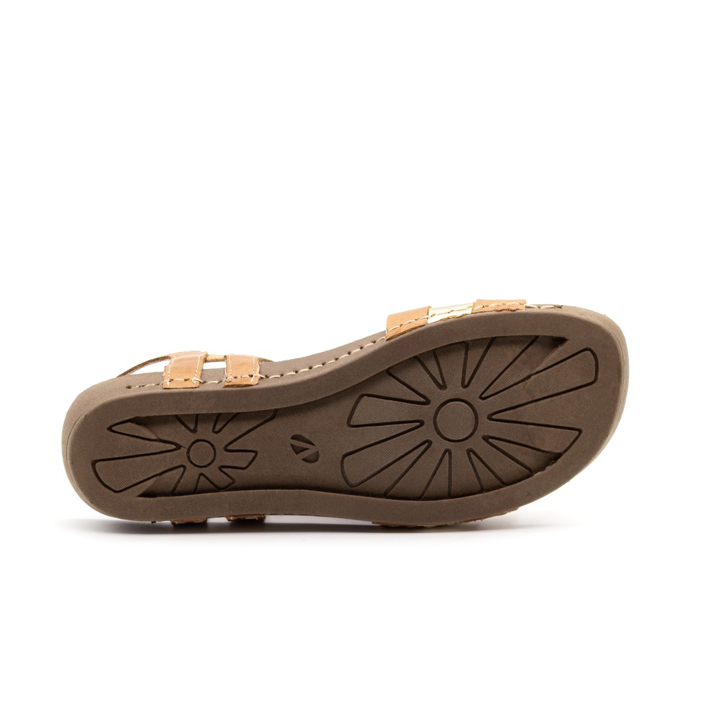 Sandália Flatform Goa em Couro Crush Caramelo - 14282CC