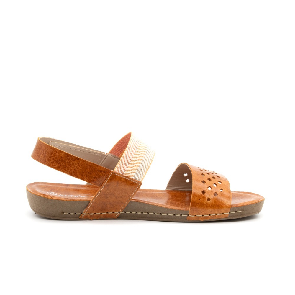 Sandália Flatform Goa em Couro Crush Mango - 14280CM