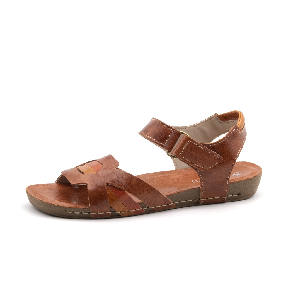 Sandália Flatform Goa em Couro Crush Rust - 14285CR