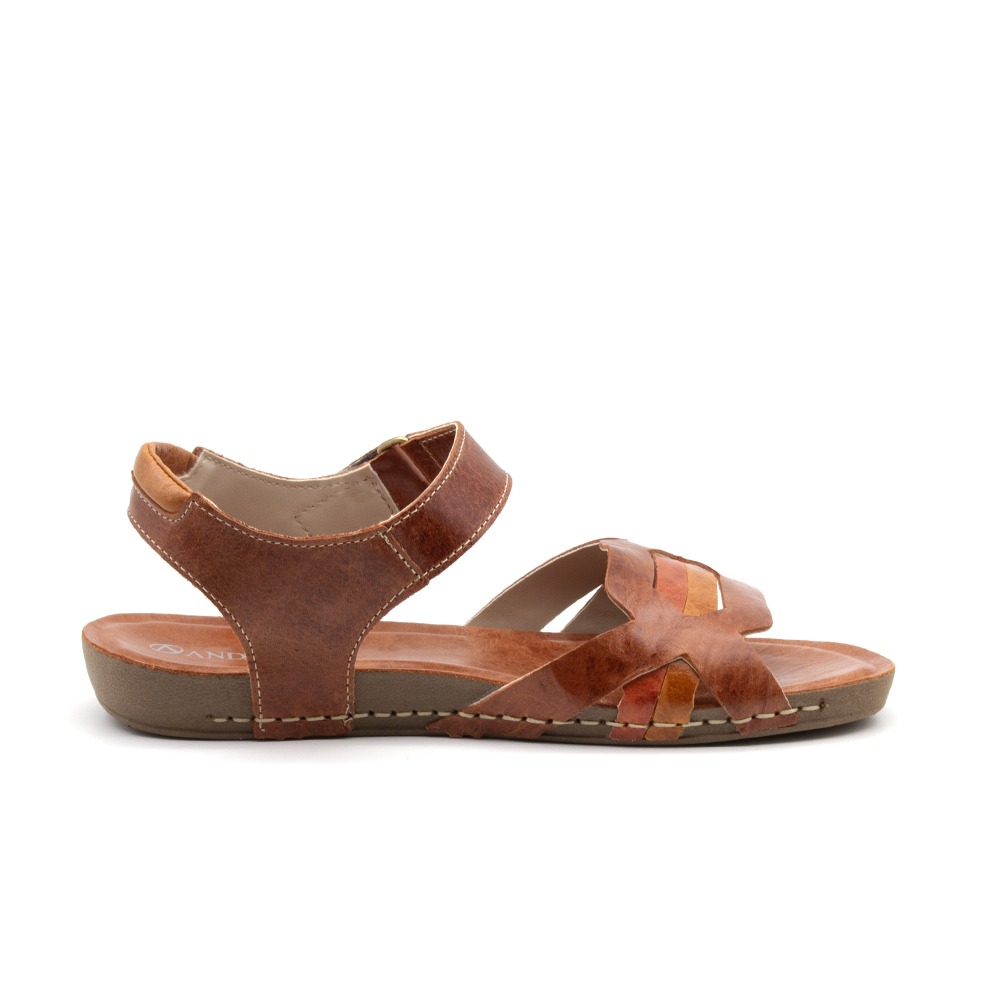 Sandália Flatform Goa em Couro Crush Rust - 14285CR