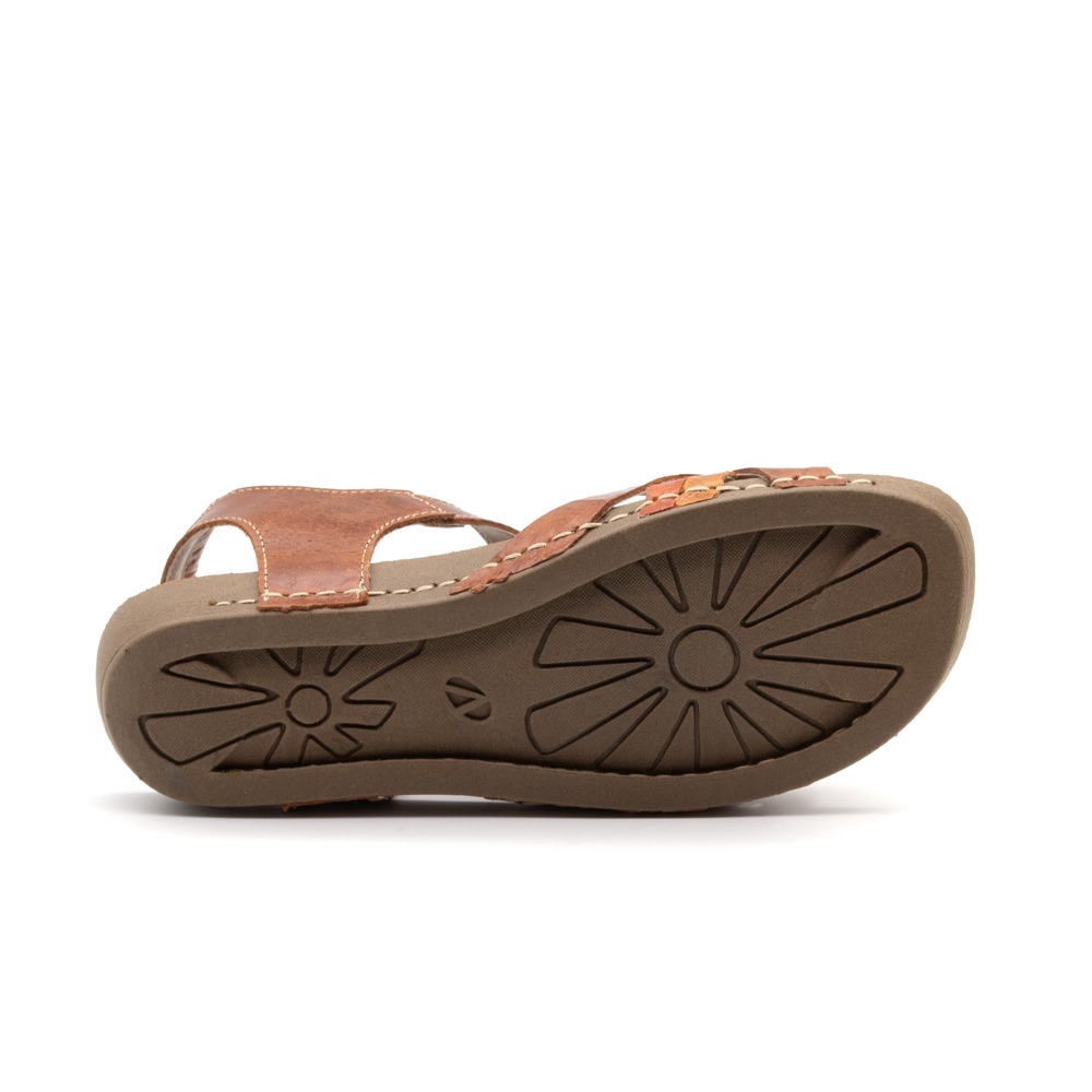 Sandália Flatform Goa em Couro Crush Rust - 14285CR