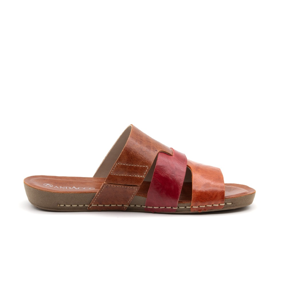 Sandália Flatform Goa em Couro Crush Rust - 14286CR