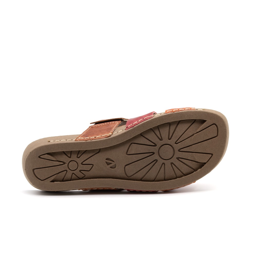 Sandália Flatform Goa em Couro Crush Rust - 14286CR