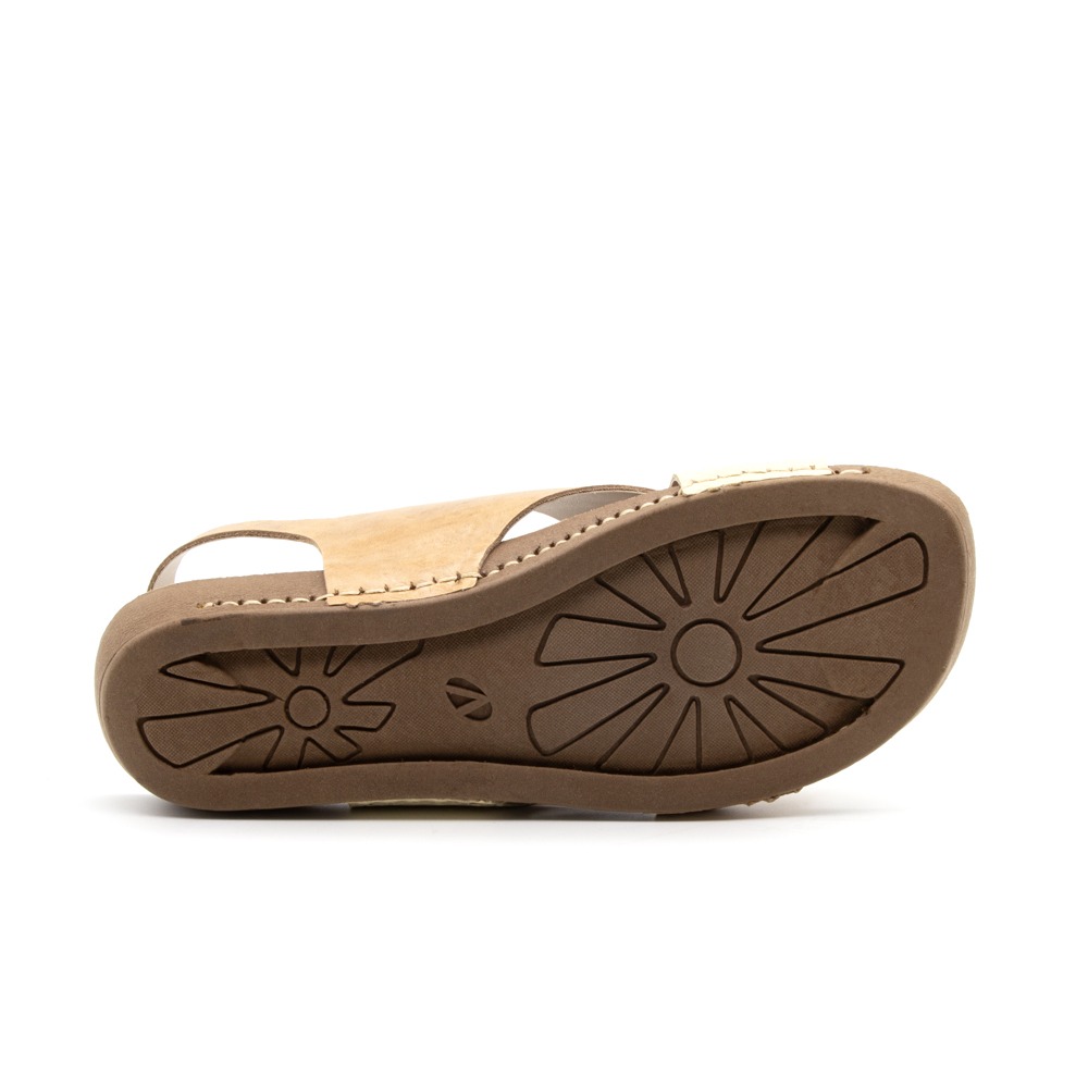 Sandália Flatform Goa em Couro Crush Tapioca - 14284CT