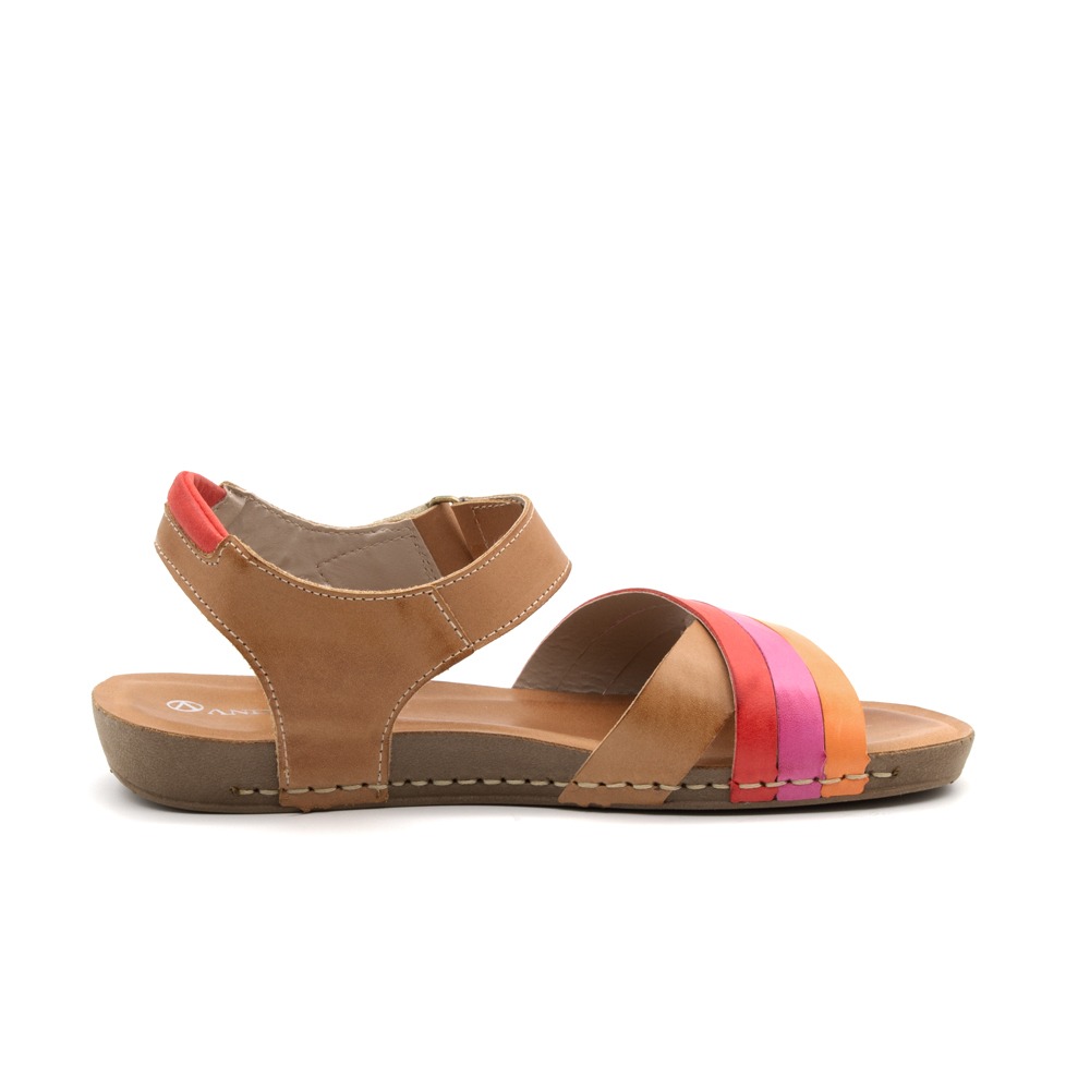 Sandália Flatform Goa em Couro Gales Camel - 14276GC