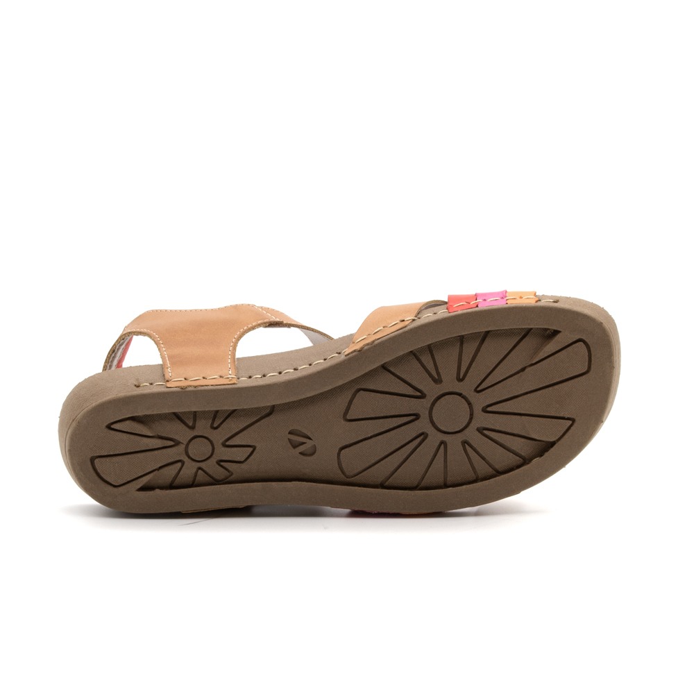 Sandália Flatform Goa em Couro Gales Camel - 14276GC