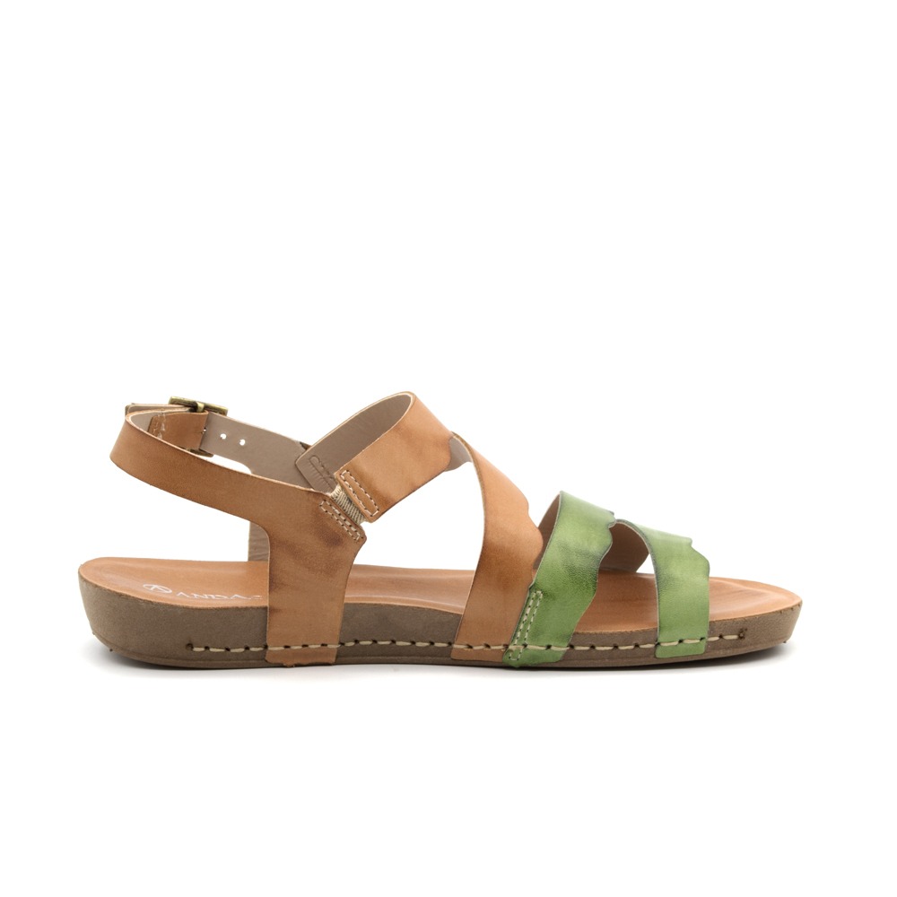 Sandália Flatform Goa em Couro Gales Camel - 14278GC